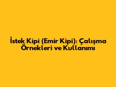 İstek Kipi (Emir Kipi): Çalışma Örnekleri ve Kullanımı