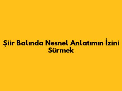 Şiir Balı'nda Nesnel Anlatımın İzini Sürmek