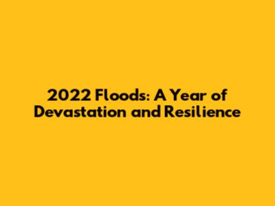 2022 Floods: A Year of Devastation and Resilience