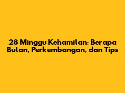 28 Minggu Kehamilan: Berapa Bulan, Perkembangan, dan Tips