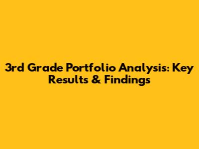 3rd Grade Portfolio Analysis: Key Results & Findings