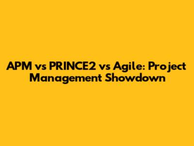 APM vs PRINCE2 vs Agile: Project Management Showdown