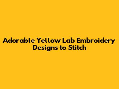 Adorable Yellow Lab Embroidery Designs to Stitch
