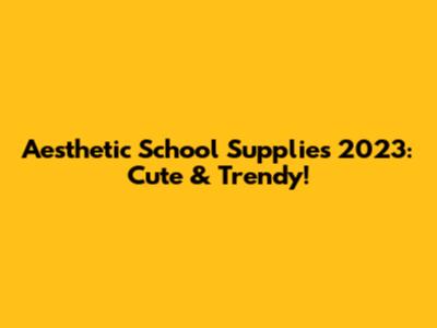 Aesthetic School Supplies 2023: Cute & Trendy!