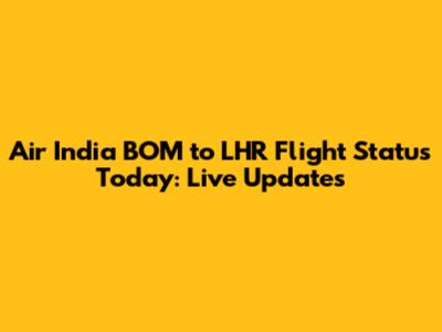 Air India BOM to LHR Flight Status Today: Live Updates