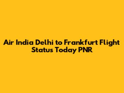 Air India Delhi to Frankfurt Flight Status Today PNR