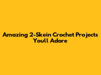 Amazing 2-Skein Crochet Projects You'll Adore