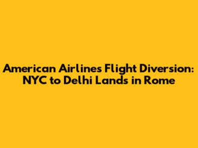 American Airlines Flight Diversion: NYC to Delhi Lands in Rome