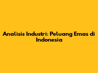 Analisis Industri: Peluang Emas di Indonesia