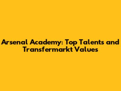 Arsenal Academy: Top Talents and Transfermarkt Values