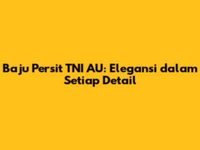 Baju Persit TNI AU: Elegansi dalam Setiap Detail