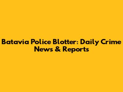 Batavia Police Blotter: Daily Crime News & Reports