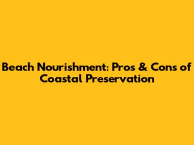 Beach Nourishment: Pros & Cons of Coastal Preservation