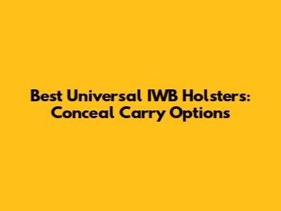 Best Universal IWB Holsters: Conceal Carry Options