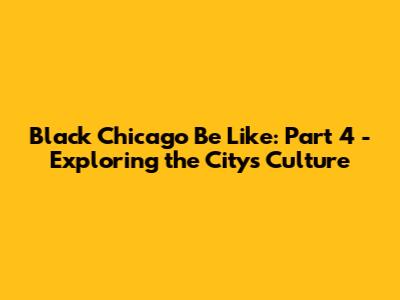 Black Chicago Be Like: Part 4 - Exploring the City's Culture