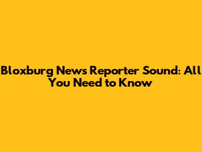 Bloxburg News Reporter Sound: All You Need to Know