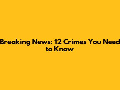 Breaking News: 12 Crimes You Need to Know