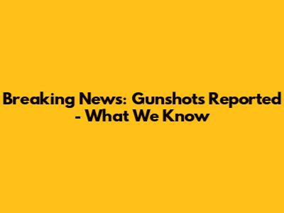 Breaking News: Gunshots Reported - What We Know