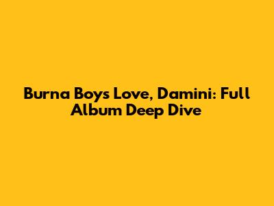 Burna Boy's Love, Damini: Full Album Deep Dive