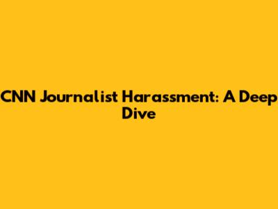 CNN Journalist Harassment: A Deep Dive