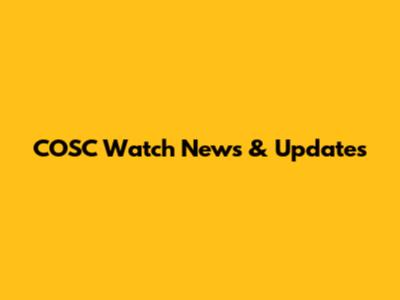 COSC Watch News & Updates