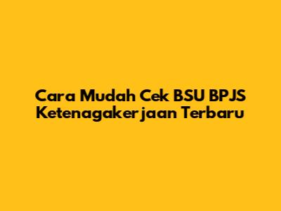 Cara Mudah Cek BSU BPJS Ketenagakerjaan Terbaru