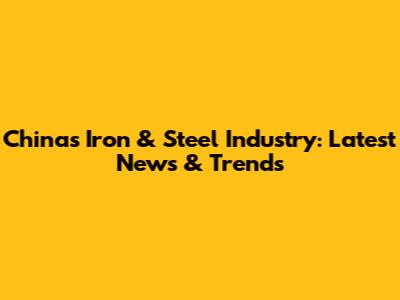 China's Iron & Steel Industry: Latest News & Trends