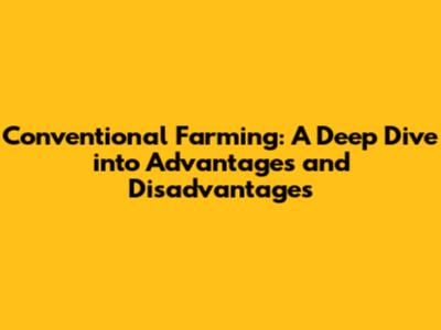 Conventional Farming: A Deep Dive into Advantages and Disadvantages