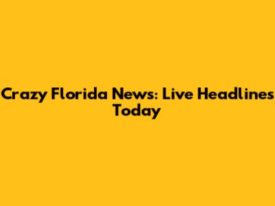 Crazy Florida News: Live Headlines Today