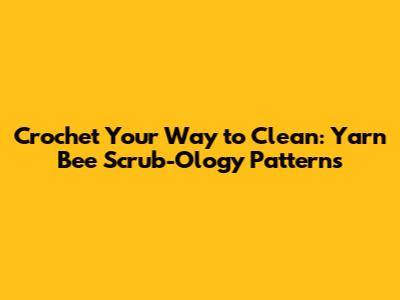 Crochet Your Way to Clean: Yarn Bee Scrub-Ology Patterns