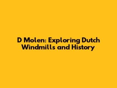 D Molen: Exploring Dutch Windmills and History