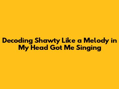 Decoding 'Shawty Like a Melody in My Head Got Me Singing'