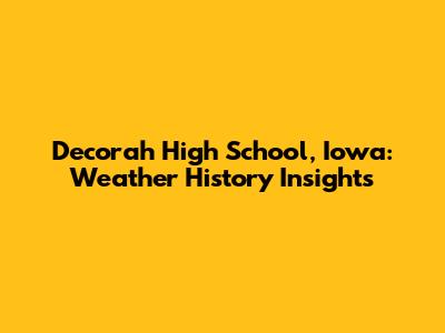 Decorah High School, Iowa: Weather History Insights