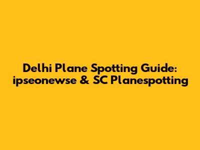 Delhi Plane Spotting Guide: ipseonewse & SC Planespotting