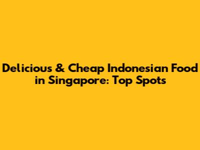Delicious & Cheap Indonesian Food in Singapore: Top Spots