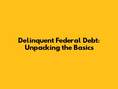 Delinquent Federal Debt: Unpacking the Basics