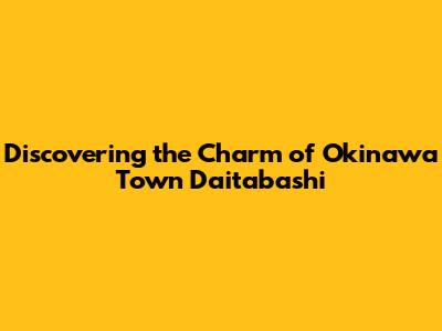 Discovering the Charm of Okinawa Town Daitabashi