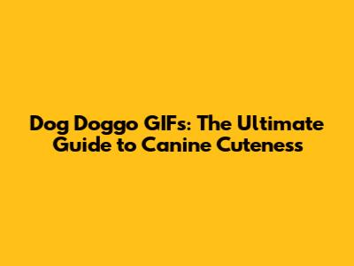 Dog Doggo GIFs: The Ultimate Guide to Canine Cuteness
