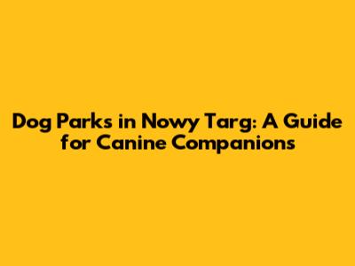 Dog Parks in Nowy Targ: A Guide for Canine Companions