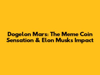 Dogelon Mars: The Meme Coin Sensation & Elon Musk's Impact
