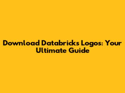 Download Databricks Logos: Your Ultimate Guide