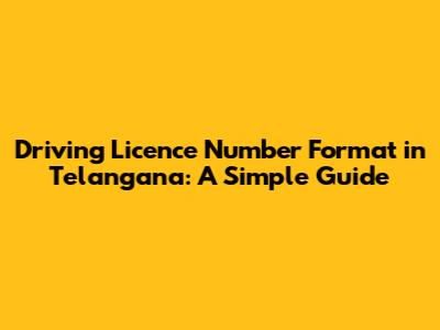 Driving Licence Number Format in Telangana: A Simple Guide