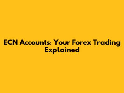 ECN Accounts: Your Forex Trading Explained