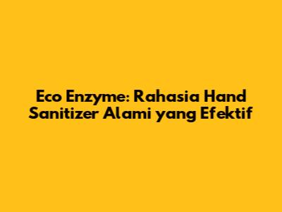 Eco Enzyme: Rahasia Hand Sanitizer Alami yang Efektif