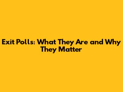 Exit Polls: What They Are and Why They Matter