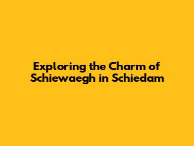Exploring the Charm of Schiewaegh in Schiedam