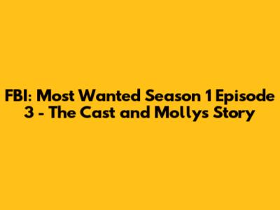 FBI: Most Wanted Season 1 Episode 3 - The Cast and Molly's Story
