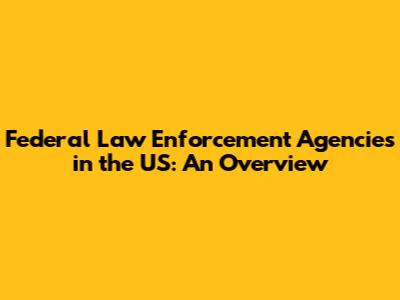 Federal Law Enforcement Agencies in the US: An Overview