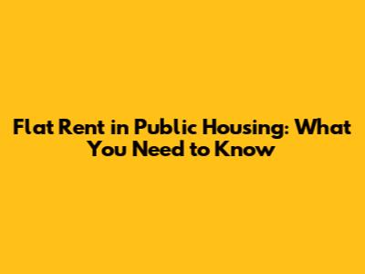 Flat Rent in Public Housing: What You Need to Know