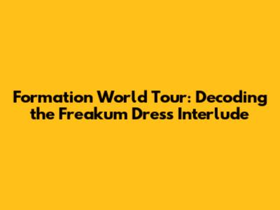 Formation World Tour: Decoding the Freakum Dress Interlude